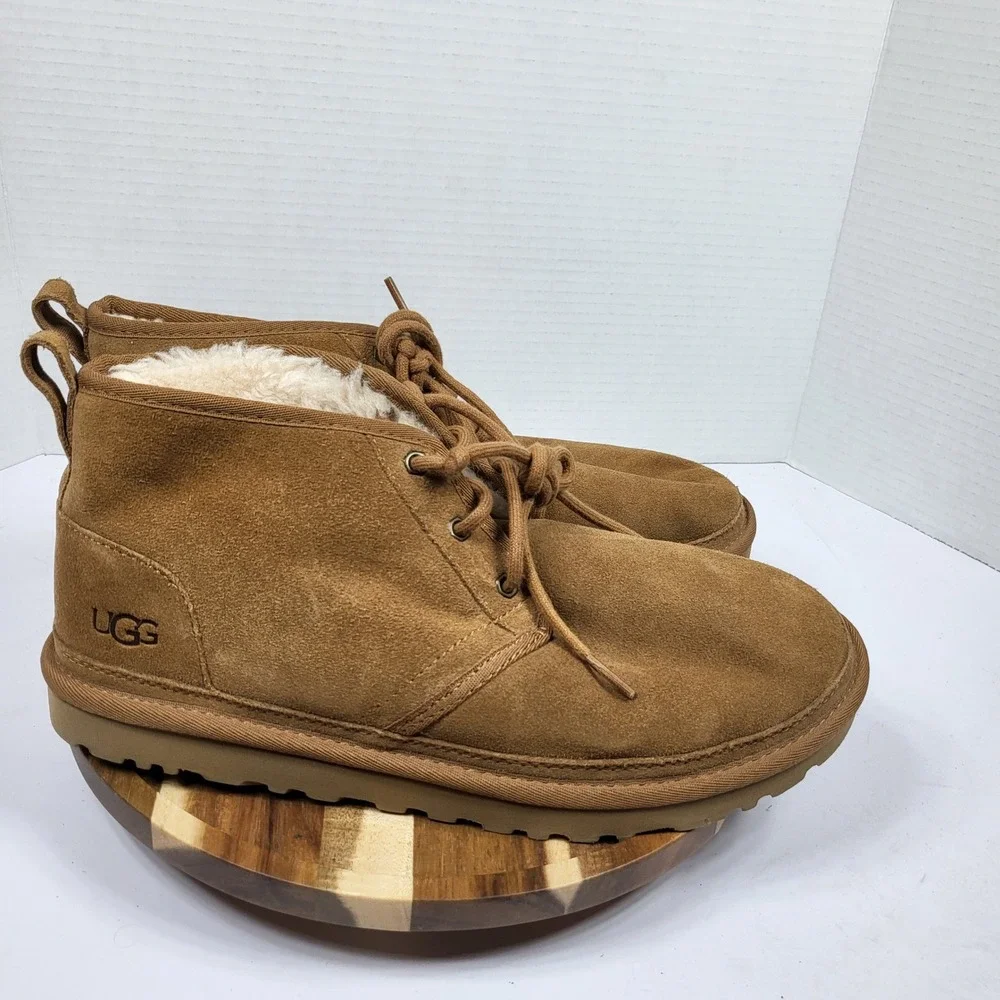 UGG Neumel Chukka Boots Women 11 Chestnut Excellent Suede Sheepskin 1094269